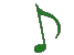 Green Glass Tumbling Musical Note